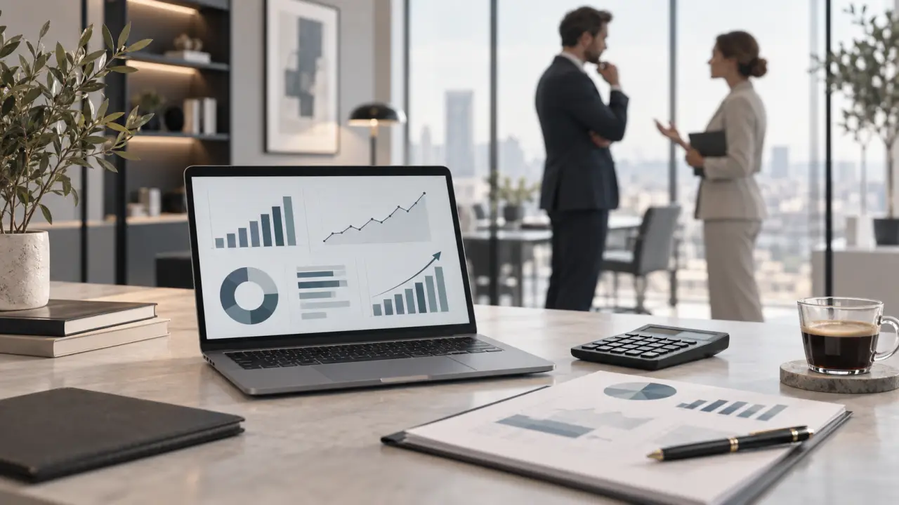 Dirigeant analysant les indicateurs financiers de son entreprise