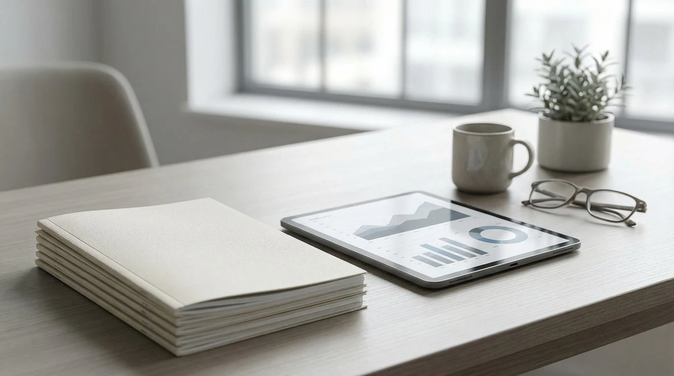 Graphiques financiers sur tablette