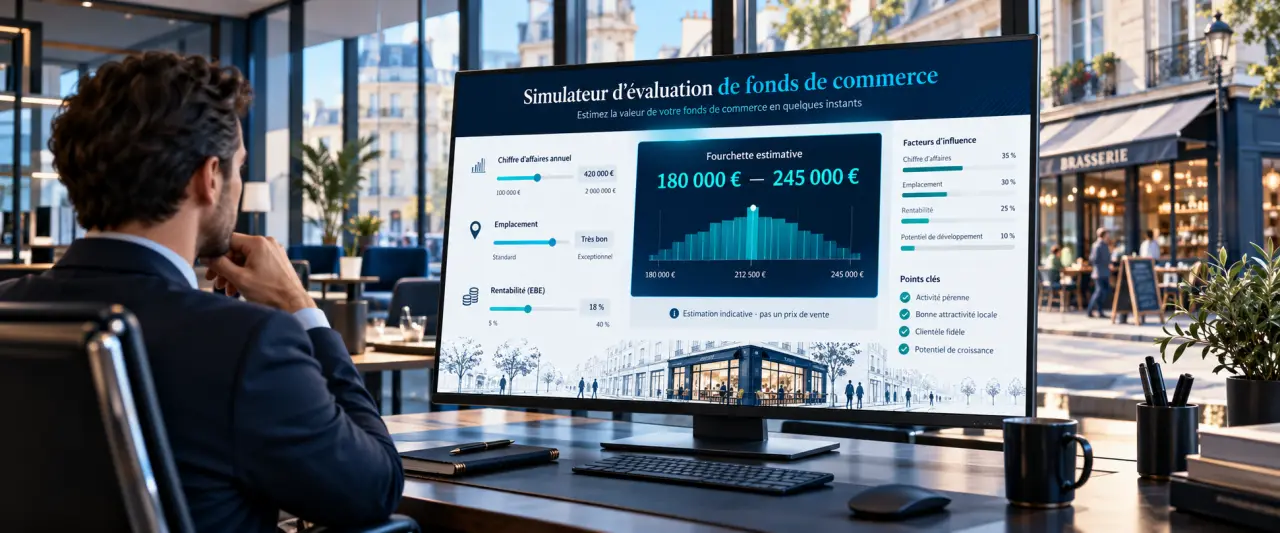 Simulateur d’évaluation de fonds de commerce : une fourchette, pas un prix de vente