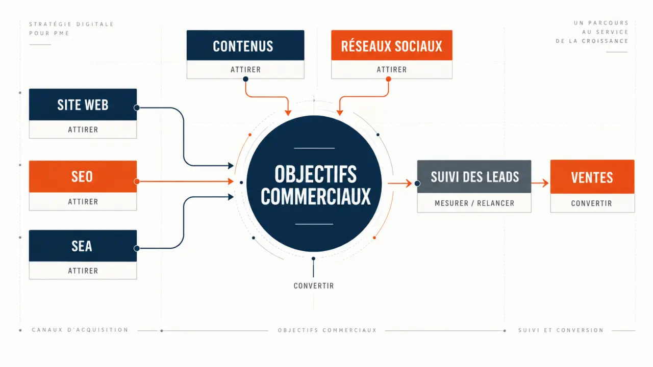 Agence digitale PME : articulation entre site web, SEO, SEA et conversion commerciale