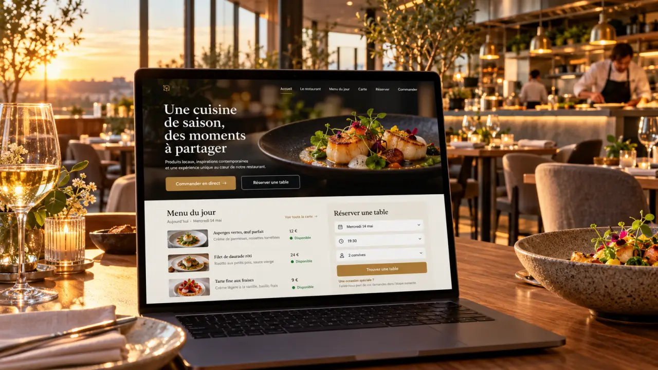 Un site de restaurant doit vendre en direct, afficher un menu à jour et guider vers la réservation