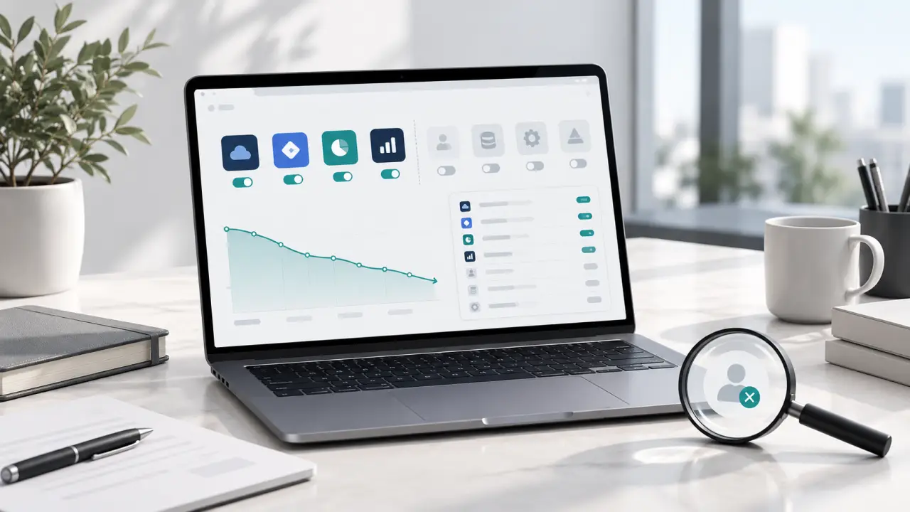 Tableau de bord présentant le suivi des licences SaaS d'une entreprise
