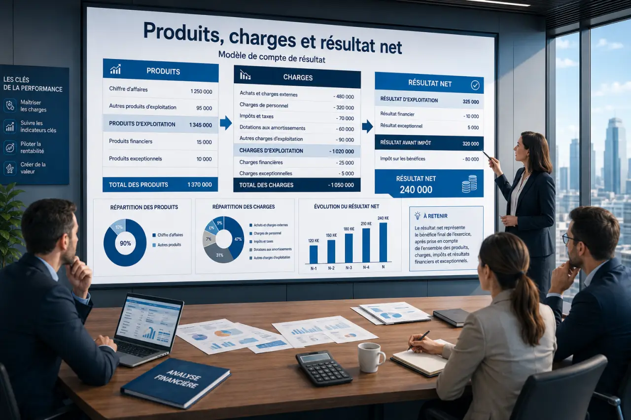 Produits, charges et résultat net : le modèle de compte de résultat à lire sans se tromper