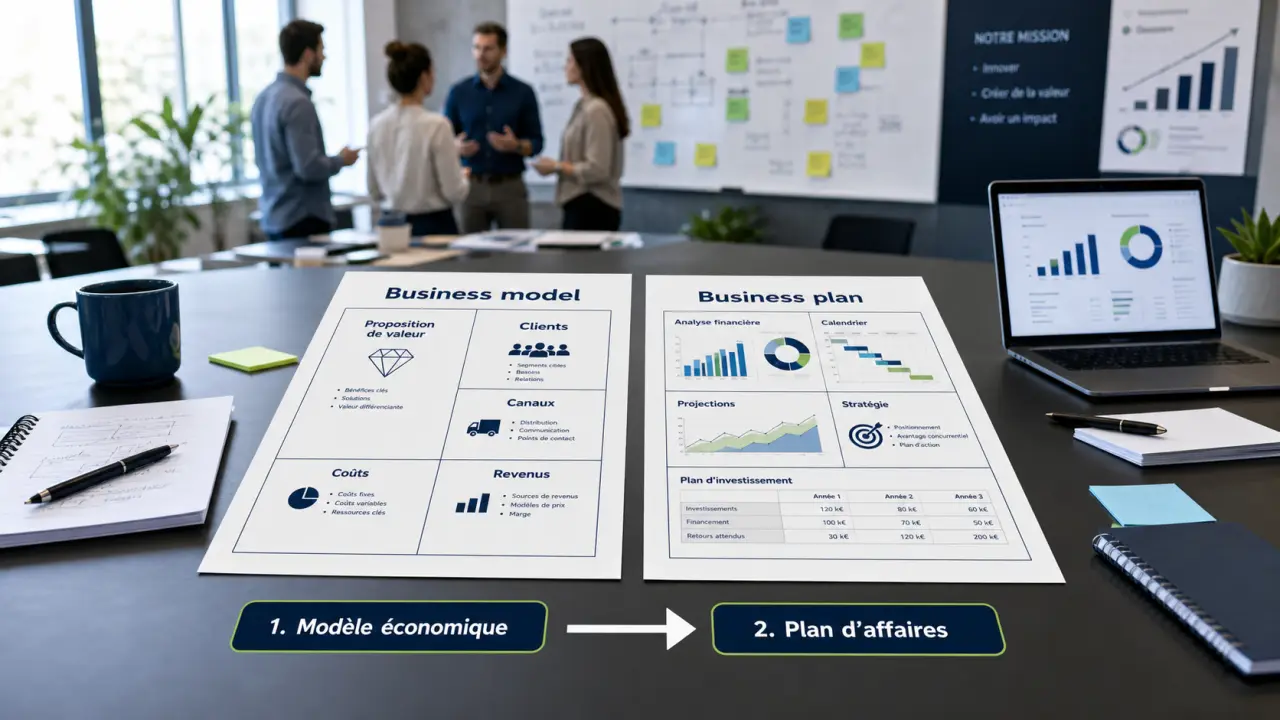 Business model ou business plan : définition, différences et ordre de rédaction